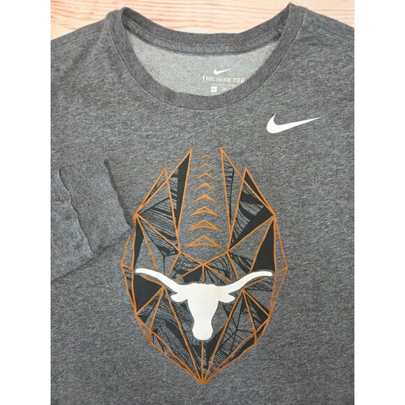 Texas Longhorn Nike Mens Dri-Fit Long Sleeve Shirt XL Athletic Cut Gray - Picture 4 of 7